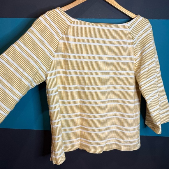 Anthropologie Tan and White Boxy Blouse - Picture 5 of 10